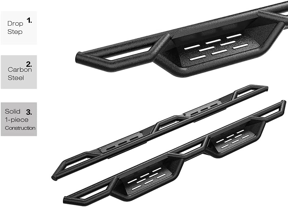HD Ridez Drop Down Style Running Boards Side Step Rock Slider Compatible with Jeep Gladiator 2020-2022 Crew Cab