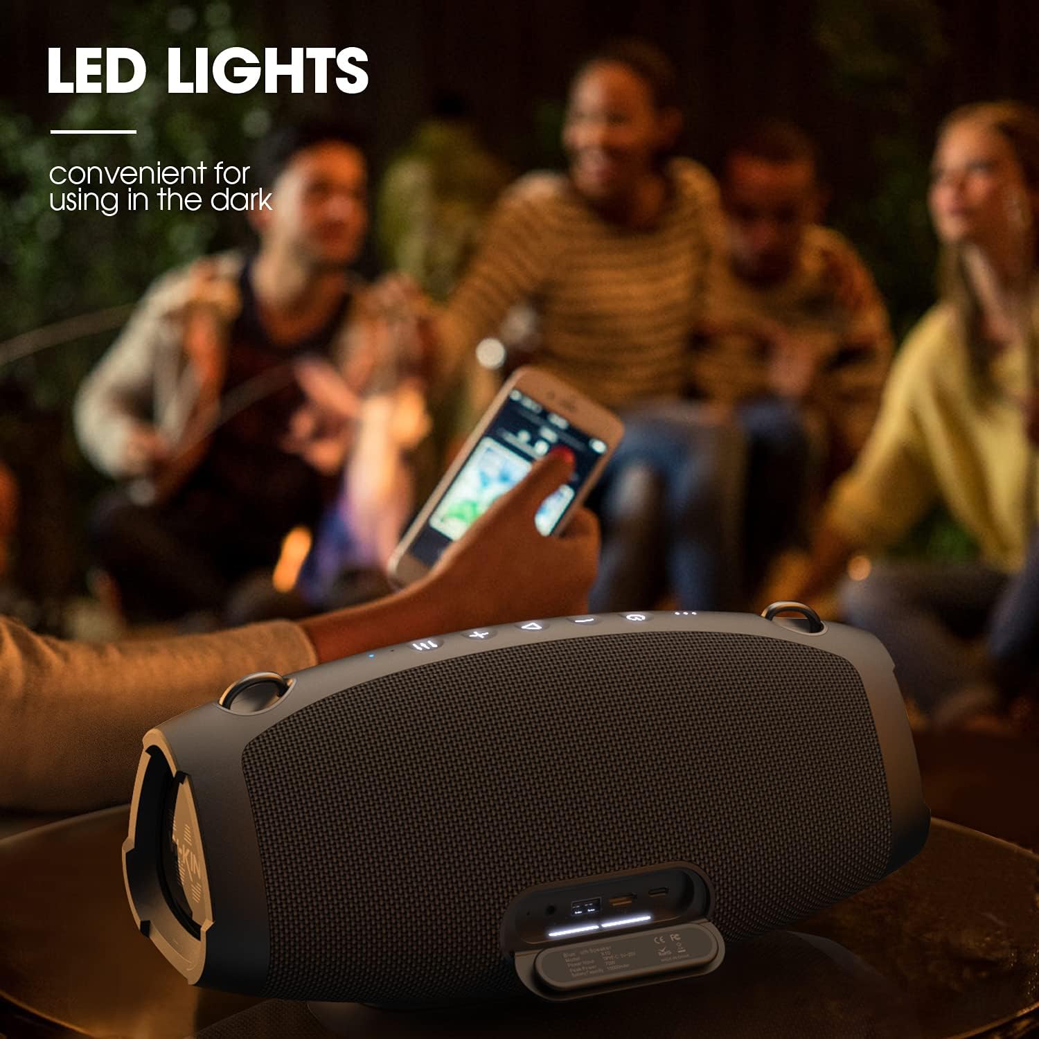 Upgraded,W-KING 70W Bluetooth Speakers Loud- Deep Bass,IPX6 Waterproof Outdoor Portable Wireless Speaker with 15600mAh Power Bank,DSP
