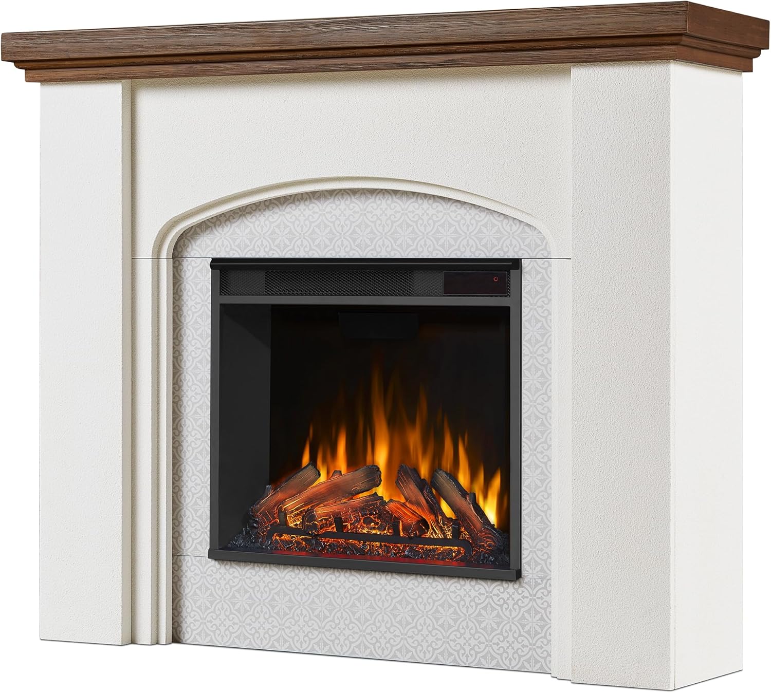 Real Flame Anika 49" Electric Fireplace with Mantel for Living Room or Bedroom, Replaceable Fireplace Insert Heater, Realistic Log and Flame Effect