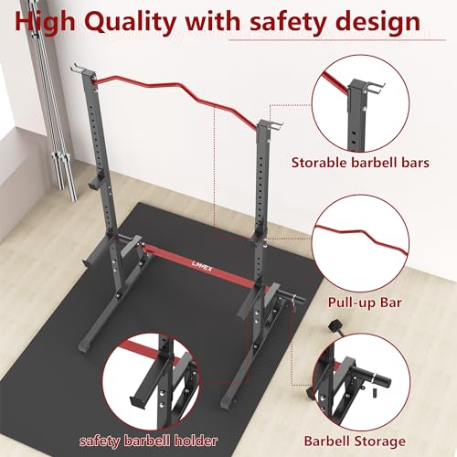 Adjustable Squat Rack Barbell Rack Squat Stand Bench Press Pull Up Home Gym