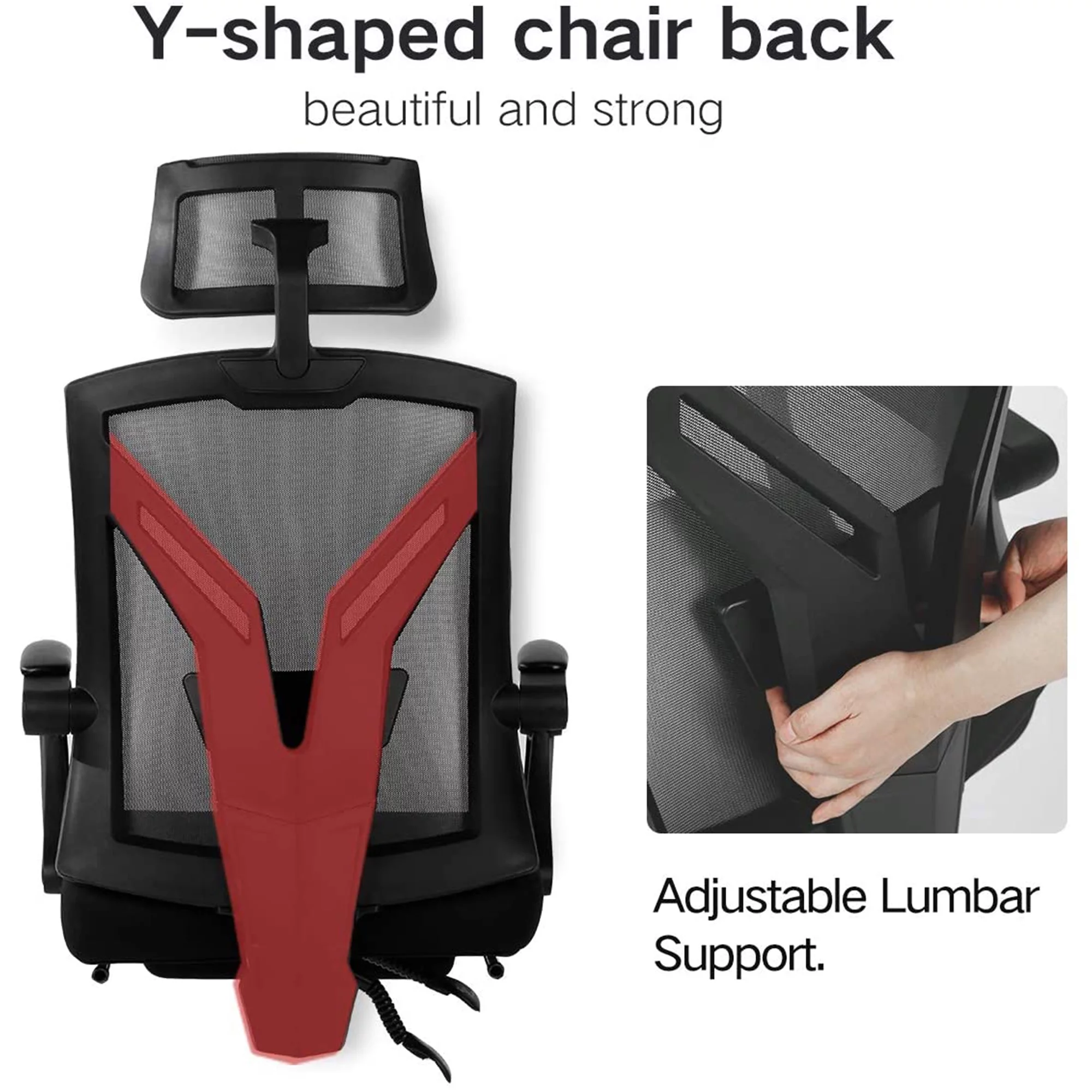 Hbada Ergonomic Office Recliner Chair - High-Back Desk Chair Racing Style with Lumbar Support - Height Adjustable Seat