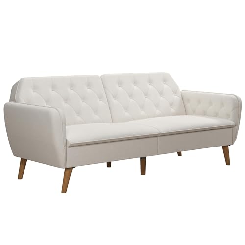 Novogratz Tallulah Memory Foam Futon, Convertible Couch, Camel Faux Leather