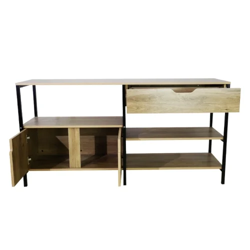 Living room side cabinet, storage cabinet, sideboard cabinet, kitchen utensils cabinet, sturdy and durable iron frame support, living room TV cabinet