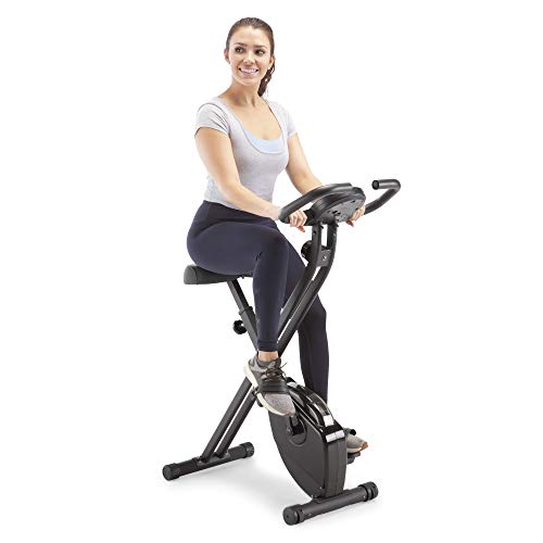 Marcy Foldable Upright Exercise Bike with Adjustable Resistance for Cardio Workout & Strength Training - Multiple Styles Available