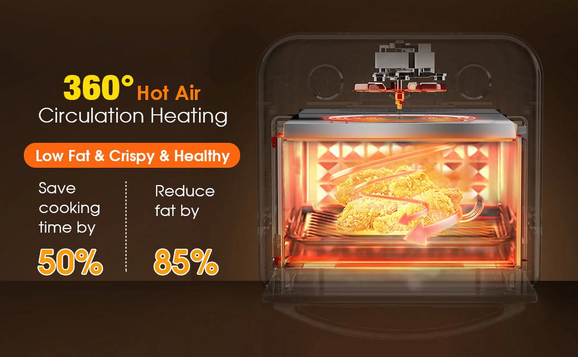 Geek Chef 10QT Air Fryer Toaster Ovens 4 Slice Toaster Large Oilless Cooker Oven Rotisserie Dehydrator Convection Oven Warm Broil Toast Bake Air Fry