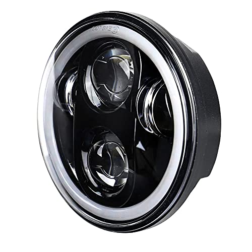 Eagle Lights 8900CH 5 3/4" LED Headlight with White Halo Ring for Harley Davidson and Indian Motorcycles - Generation II/Chrome Kit