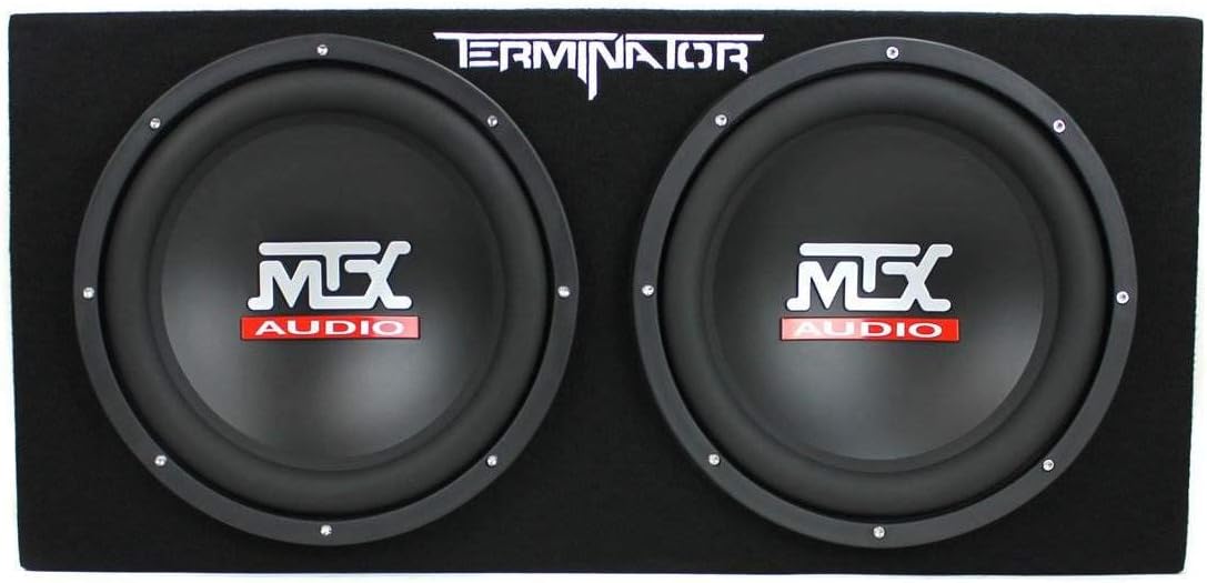 MTX 12-Inch 1200-Watt Car Audio Dual Loaded Subwoofer Box Enclosure with Venting System (2 Pack)