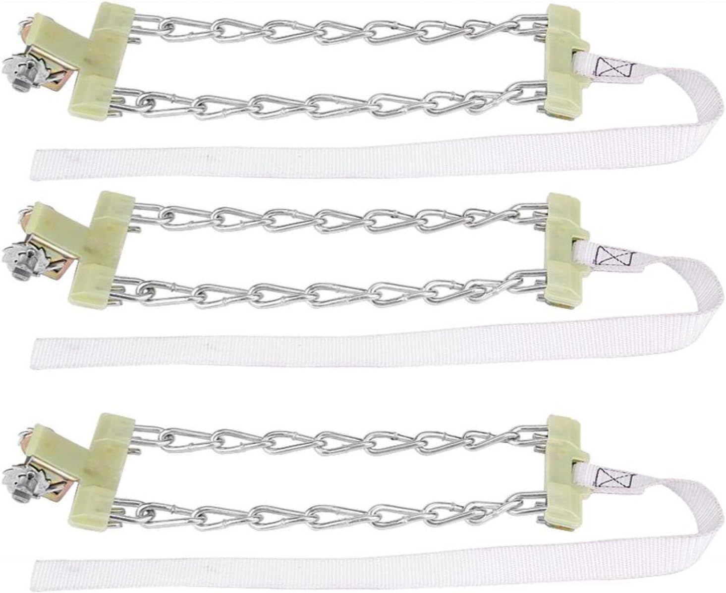 Steel Tire Chain, 3pcs Anti-Skid Mud Ice Snow Tire Chain Winter Security Tyre Belt Compatible with Car Truck SUV (M)