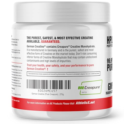 Pure Creapure Micronized Creatine Monohydrate Powder, Promotes Muscle Growth, Increase Muscle Mass, Enhance Strength, 99.99% Purity, 3rd Party Tested