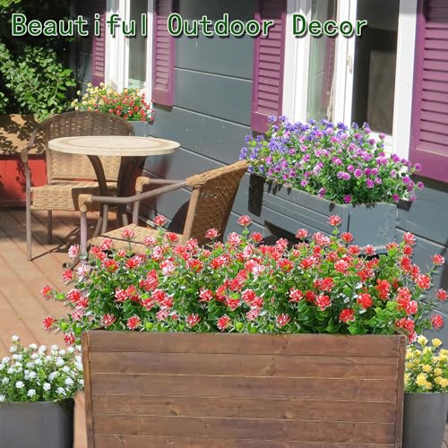 Yellow Artificial Flowers Outdoor,Yellow Fake Flowers Outdoor,UV Resistant Yellow Faux Flowers Outdoors,Front,Porch Decor