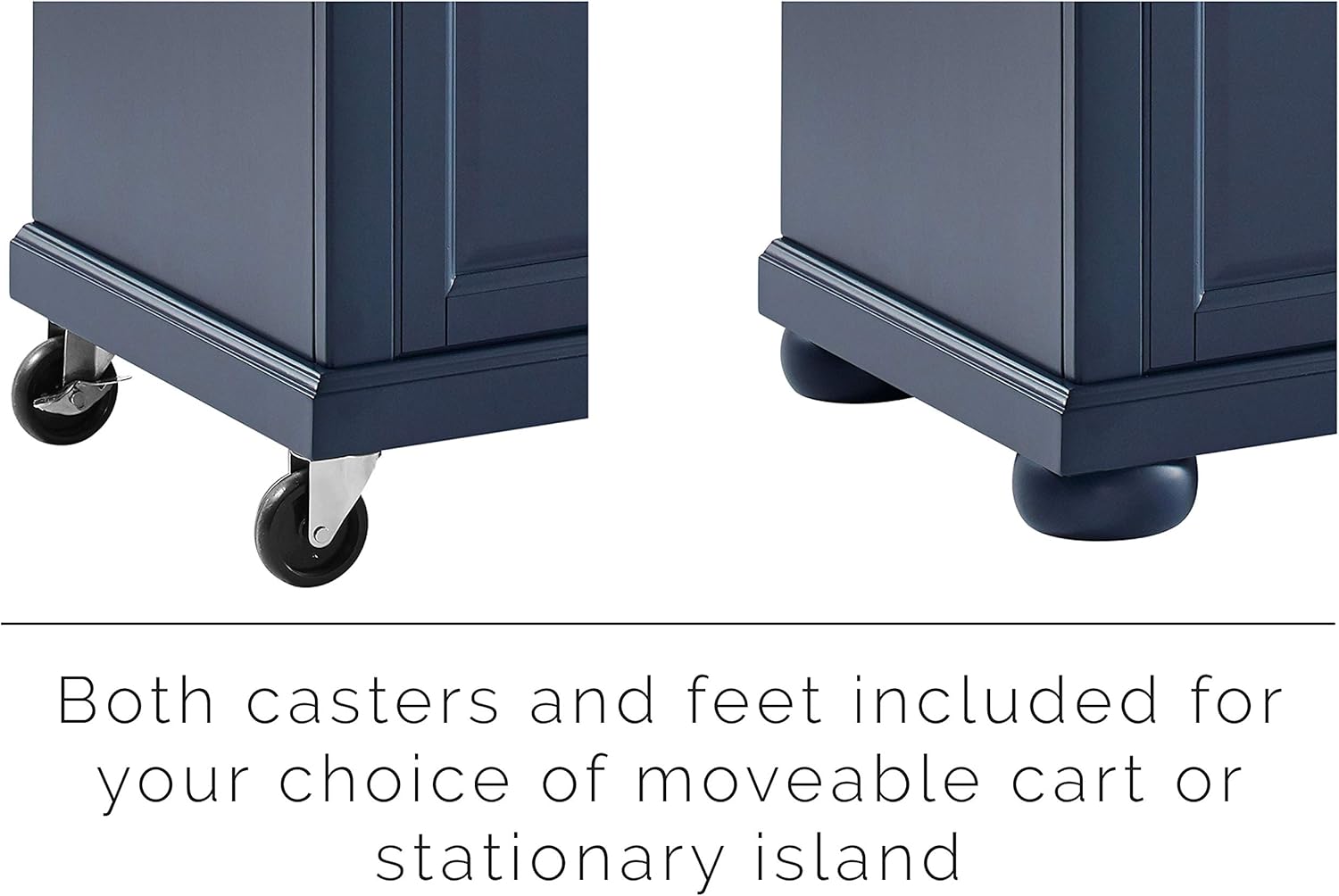 Crosley Furniture Madison Kitchen Island with Butcher Block Top, Navy