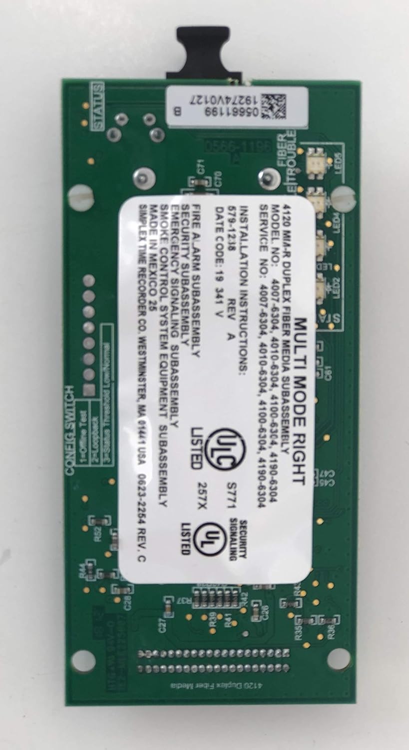 Simplex 4100-6304 Network Fiber Media Network Media Card for 4100ES and 4100U