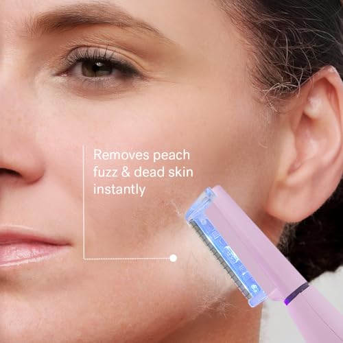 Michael Todd Beauty Sonicsmooth Pro+ Dermaplane Razor for Women Face + Eyebrow trimmer Dermaplaning System w/LED Light Peach Fuzz Remover -16