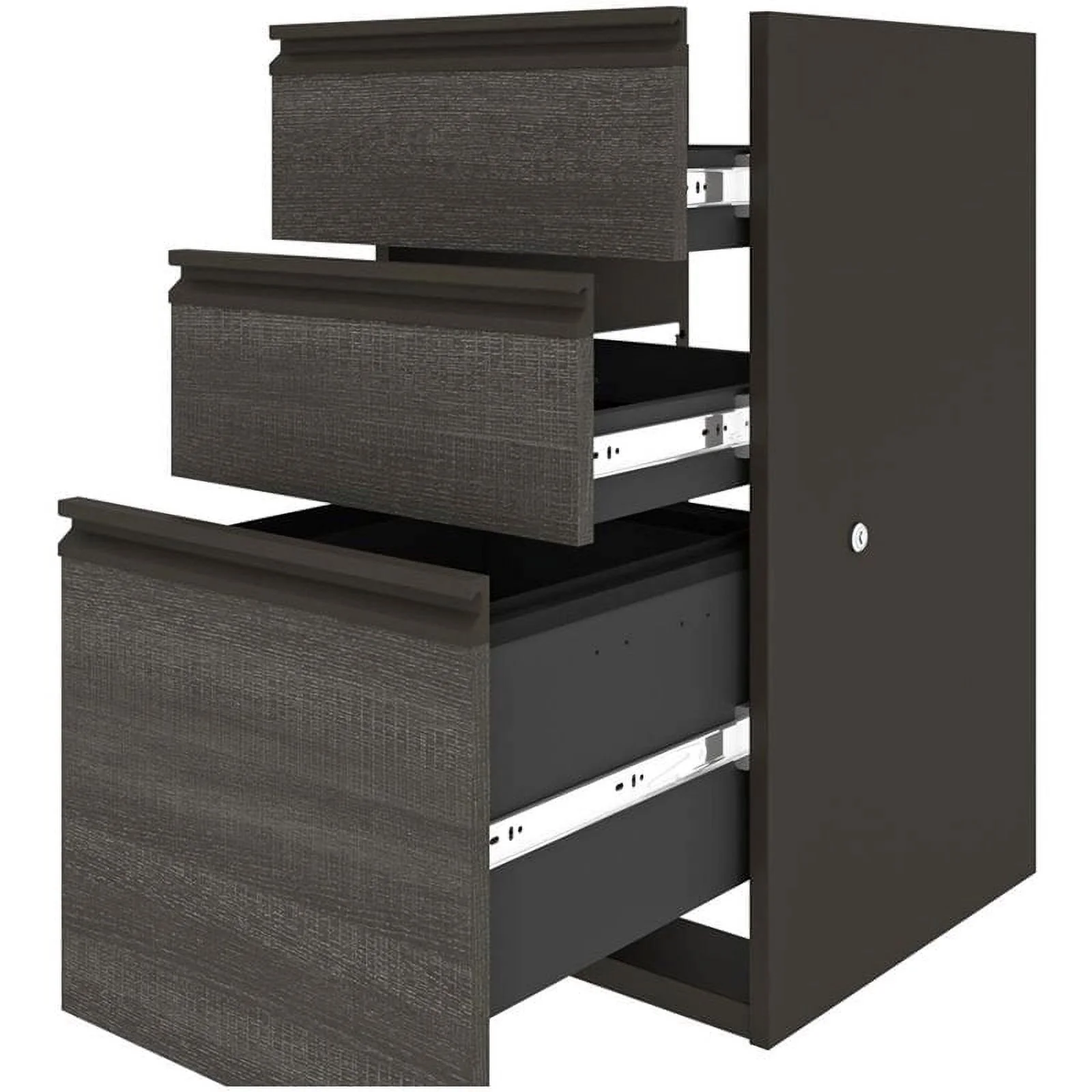 Atlin Designs 6 Piece Wood L Shaped Computer Desk with Hutch in Bark Gray