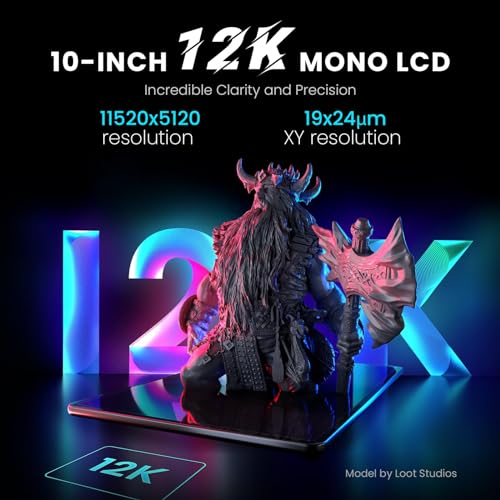 ELEGOO Saturn 4 Ultra 16K Resin 3D Printer with 10" 16K Mono LCD and Flip-up Lid, Smart Tank Heating at 30 ｰC, 150mm/h High Speed Printing