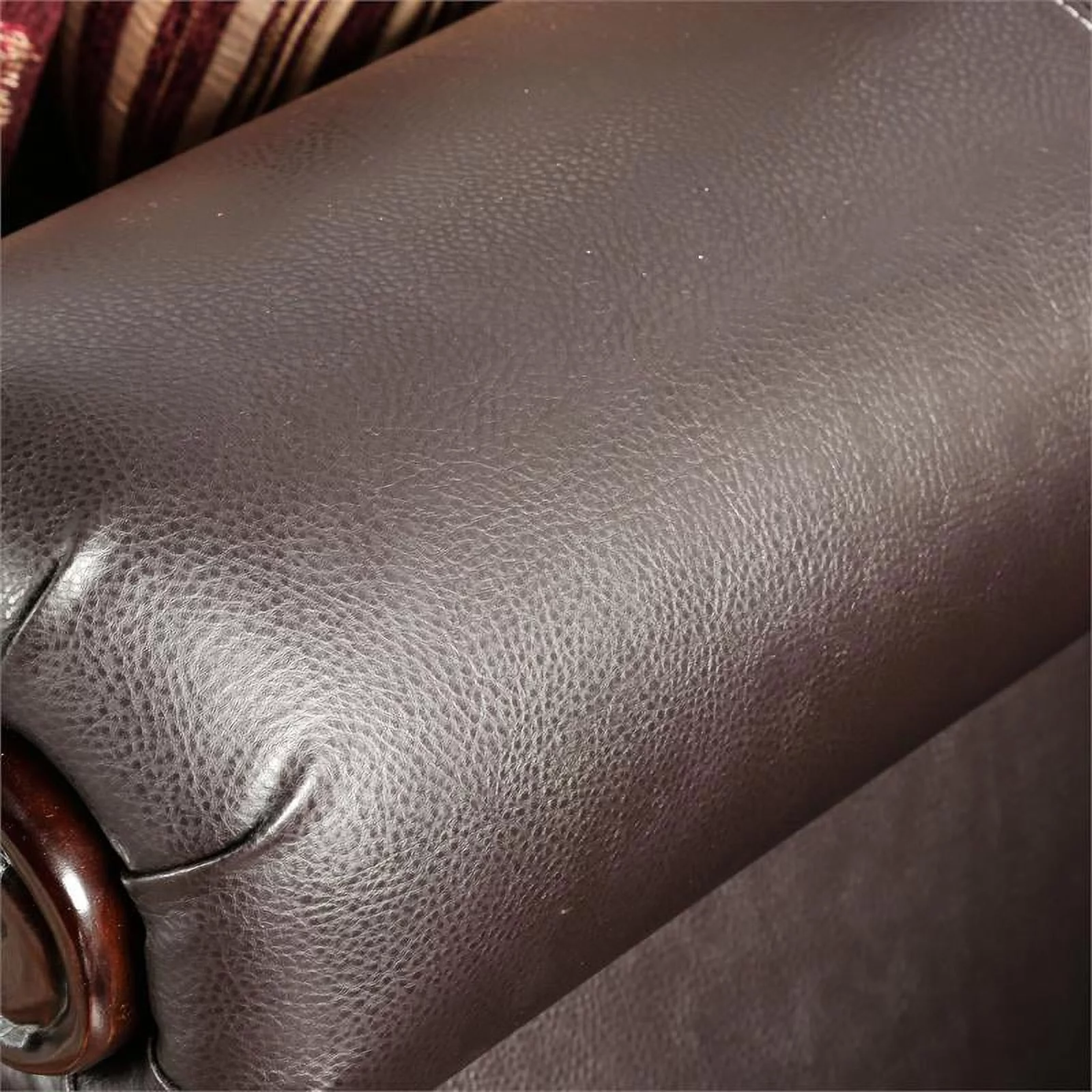 Furniture of America Lozano Faux Leather 2-Piece Sofa Set in Burgundy Red