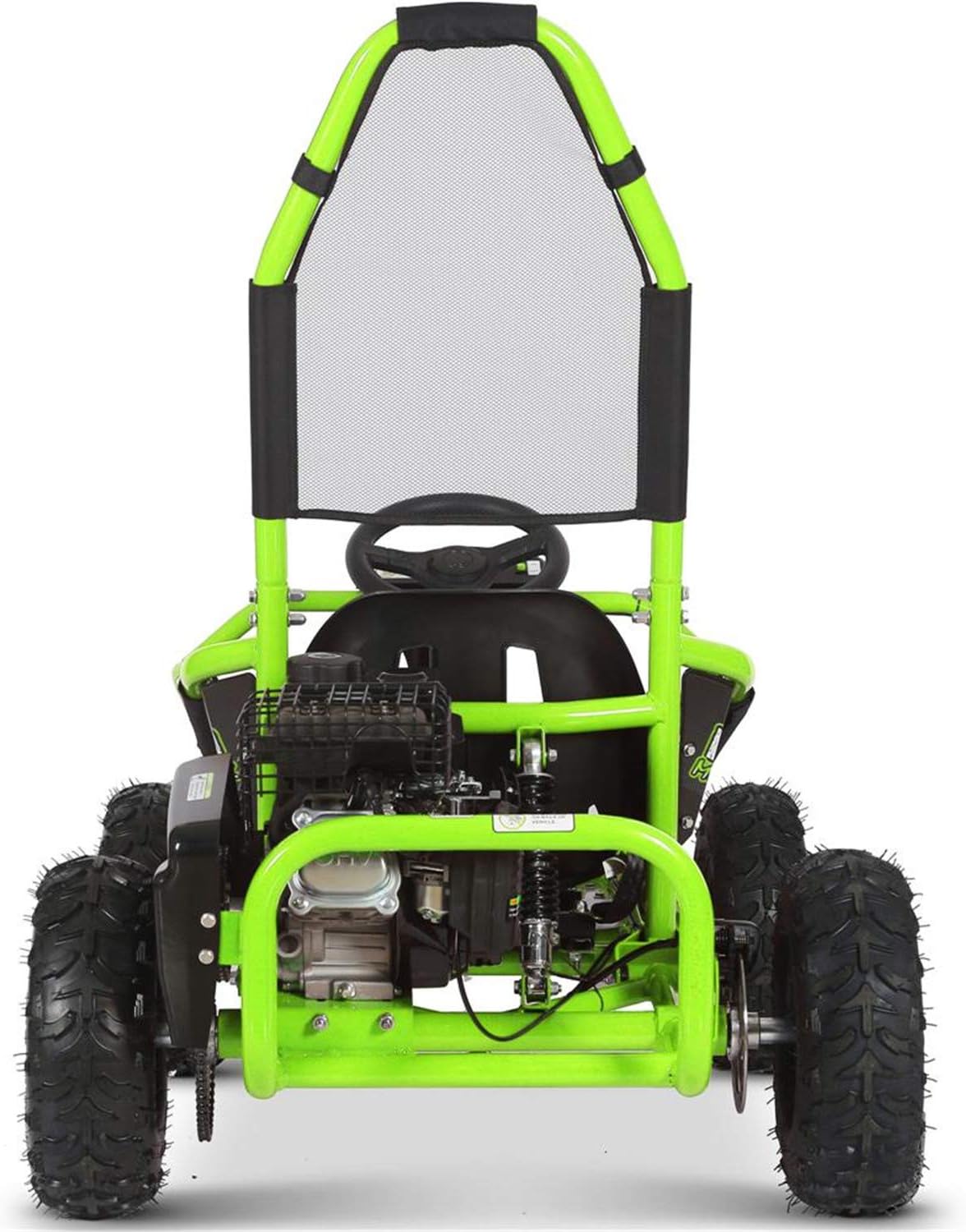 MotoTec Mud Monster 98cc Go Kart Full Suspension Green, Large