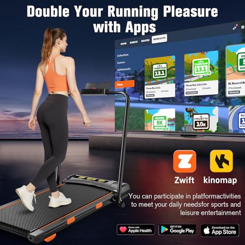 7.8MPH Incline Treadmill for Home, Walking Pad with Handle Bar, Under Desk Compact Treadmill with 350 Lbs Capacity, LED Display & APP, Remote Control