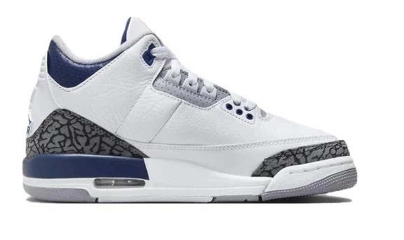 Big Kid's Jordan 3 Retro White/Midnight Navy (DM0967 140) - 4 - Curated Treasures Market