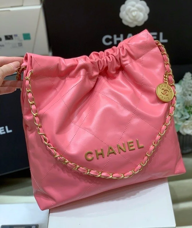 Chanel 22 Handbag Coral Pink For Women 14.4 in/37cm AS3261 B08037 NH621