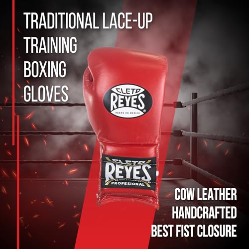 CLETO REYES Traditional Professional Boxing Gloves with Laces for Training, Sparring and Heavy Punching Bags for Men and Women, MMA, Kickboxing