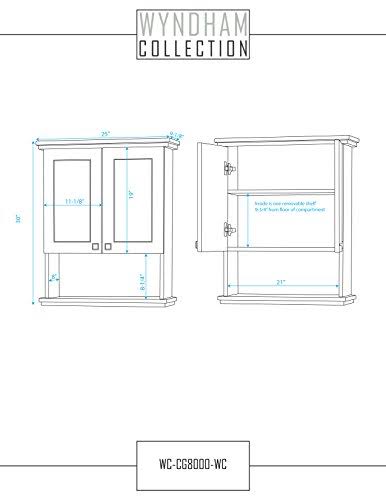Wyndham Collection Acclaim 25 in. Wall Cabinet in Espresso