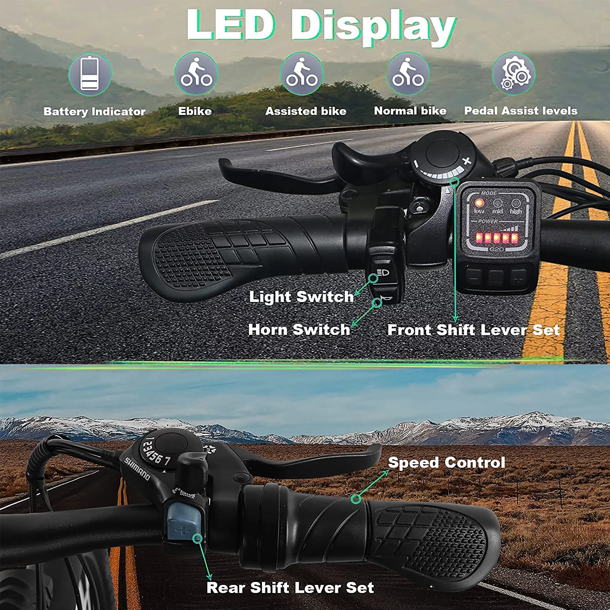 ZNH Electric Bike 26 Electric Mountain Bicycles 350W Motor E bike 21 Speed 36V 10Ah Electric Commuter Bike 20MPH Black Electric Bicycle Ebike