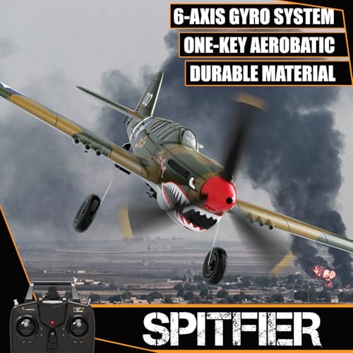 RC Plane 4-CH RC Airplane – RC Airplane Ready to Fly Upgrade P-40 Warhawk Remote Control Airplanes for Beginners Adult with Beginners with Xpilot