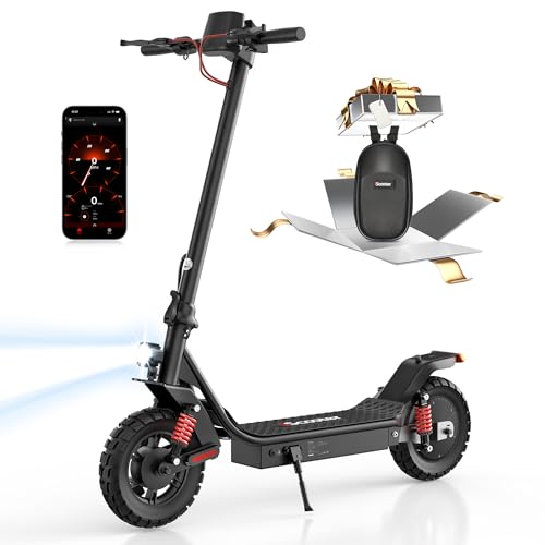 iScooter Electric Scooter Adults, 50/37 Miles Long Range,25/28 MPH Max Speed,750/800W Motor E Scooter Foldable with 10" Pneumatic Tires, Turn Signals