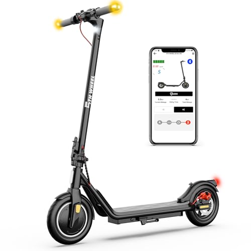 5TH WHEEL V20 Pro Electric Scooter, 10" Solid Tires, 350W Motor & 18 MPH, Turn Signals and Dual Brakes, APP Control & E-Lock