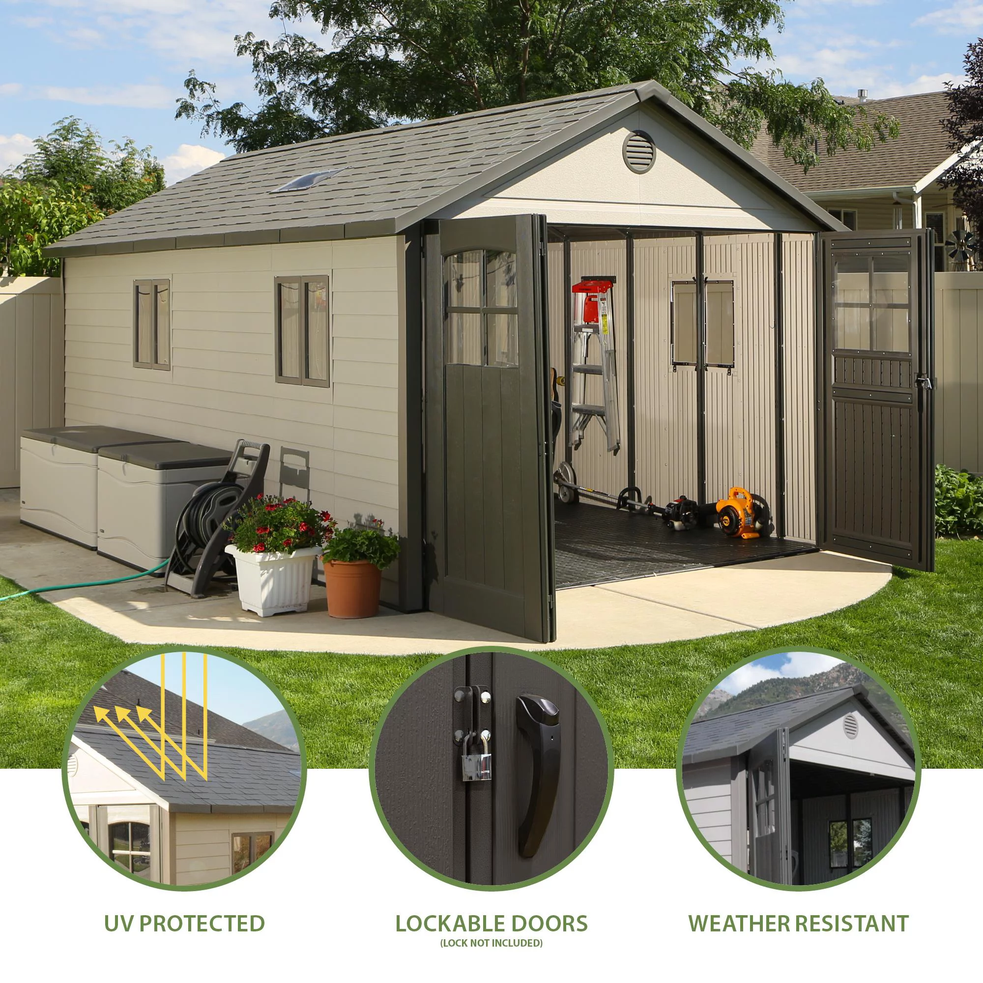 Lifetime 11 ft. x 18.5 ft. Outdoor Storage Shed - 60236 - Radiant Selections