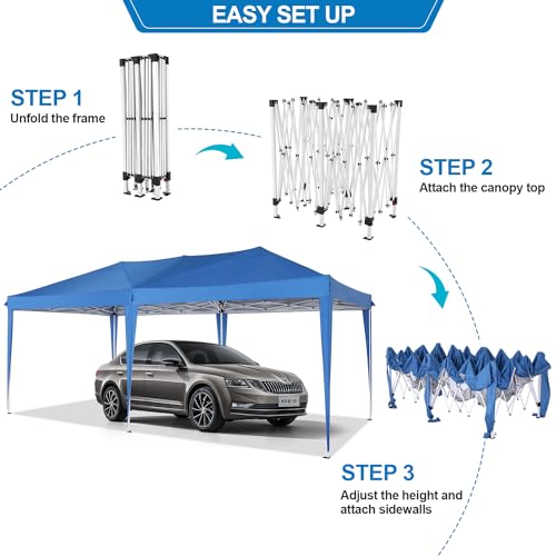 COBIZI 10x10 Pop up Canopy Tent Protable Canopy Tent with 4 Sidewalls Waterproof Commercial Instant Shelter for Parties, Wedding