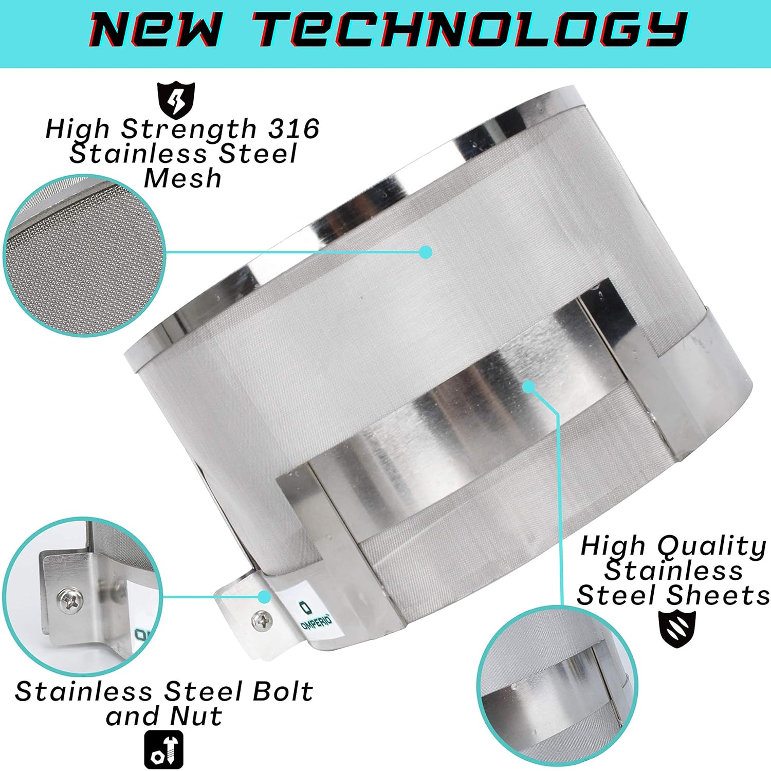 OMPERIO Smart Meter Cover RF-Radiation Shield Guard EMF Protecction Stainlees Steel 316 Faraday Cage with Screw Nut Rubber Strips and Installation