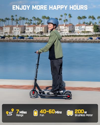 FanttikRide T9 Electric Scooter for Kids 4.3-5.6 ft, 7/10/12 MPH, LED Battery Level, Height Adjustable and Foldable, Electric Scooter for Kids