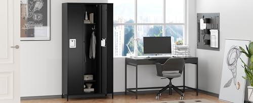 72" Metal Locker for Employees 3 Doors Blue Steel Storage Locker for Office, School, Gym - Metal Storage Cabinets for Home, Office, Gym, School