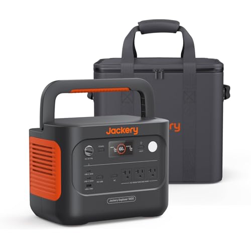 Jackery Explorer 1000 v2 Portable Power Station,1070Wh LiFePO4 Battery,1500W AC/100W USB-C Output, 1 Hr Fast Charge, Solar Generator for Camping
