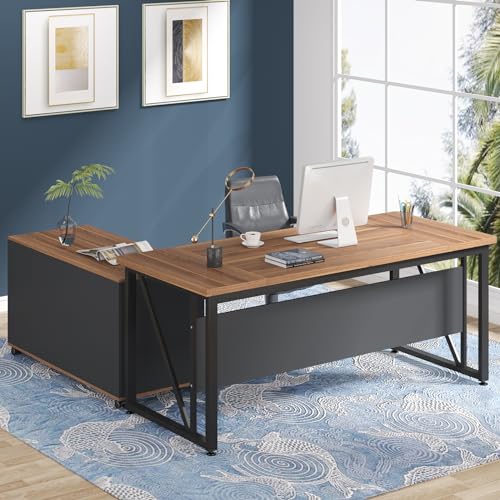 Tribesigns 63 inches Executive Desk and 47" lateral File Cabinet