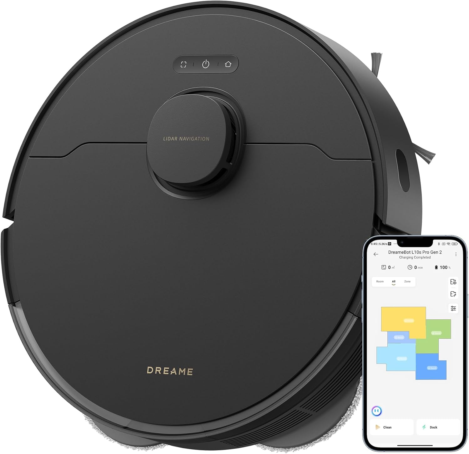 dreame L10s Pro Gen 2 Robot Vacuum and Mop Combo, 7000Pa Suction, DuoScrub Mopping,7mm Auto Lifting Mop, Ultrasonic Carpet Detection