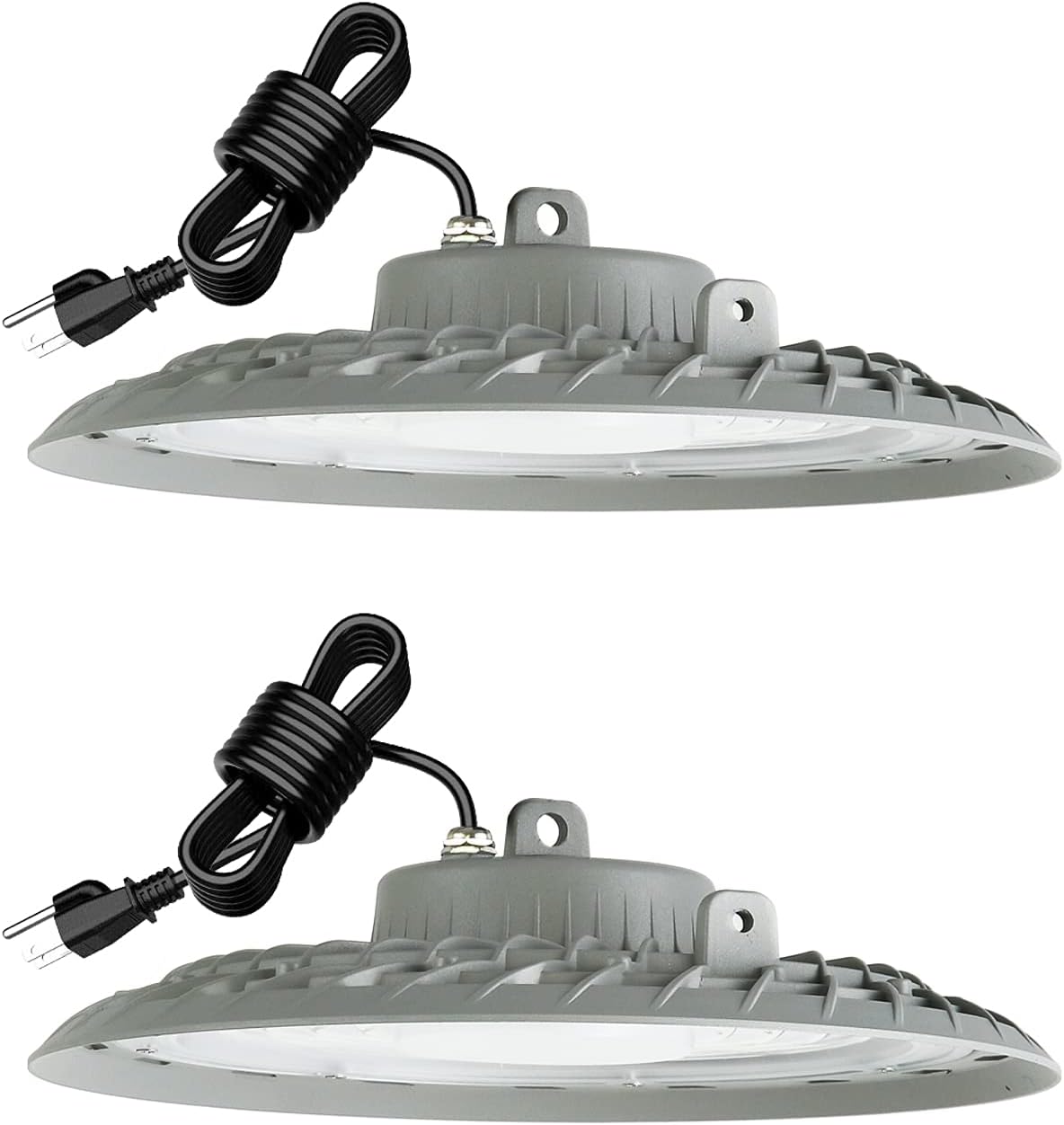 2 Pack 200W LED High Bay Lights, UFO LED High Bay Light, 28,000 LM(Eqv.800W MH/HPS), 5000K Daylight, IP65, 5ft Cable with US Plug