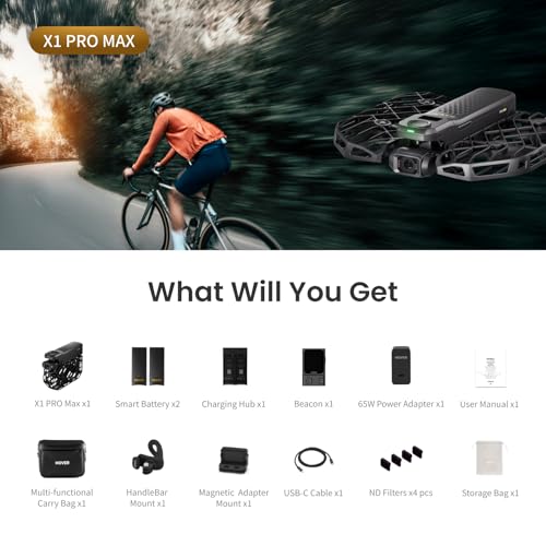 X1 PROMAX 8K Action Flying Camera, Foldable Drone with Camera with 42 KM/H Follow Speed, 10+ Fully Automatic Flight Modes