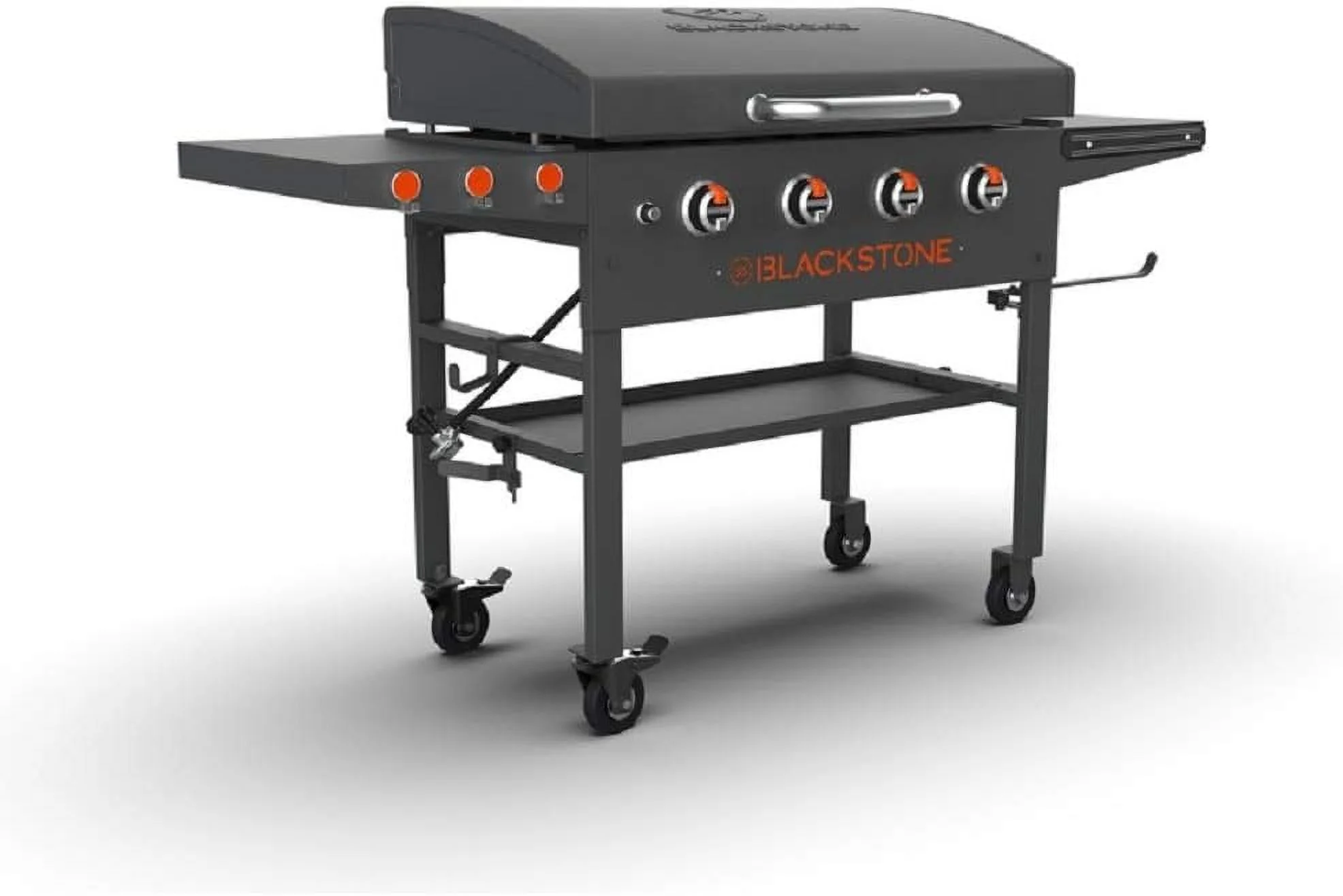Blackstone 36 Griddle with Hood & Four Burners - Stainless Steel Gas Griddle with Hood, Wheels