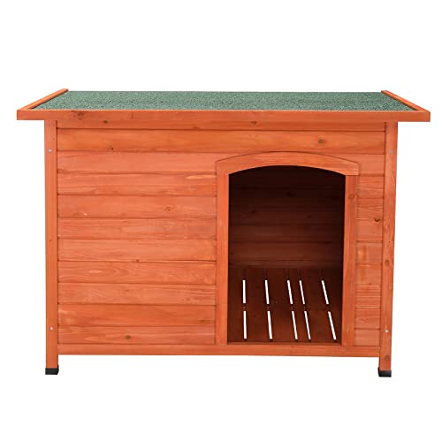 Dog House,Wooden Dog Kennel,45in Outdoor Wood Dog House,Weatherproof Dog House for Outdoor Indoor,No Tools Required for Assembly