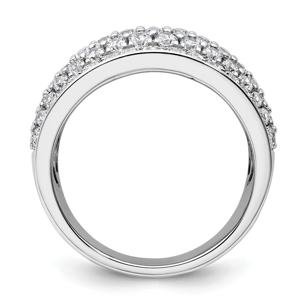 Auriga 14k White Gold Lab Grown Diamond VS/SI GH, Layered Band for Women Size- 7