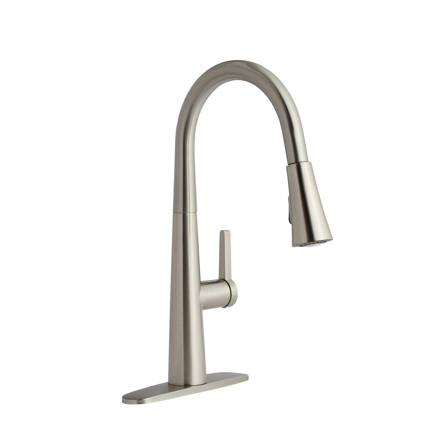 Allen + roth Bryton Stainless Steel Single Handle Pull-Down Kitchen Faucet - Shop Hardware Tools Online Store