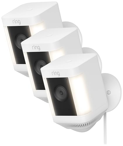 Ring Spotlight Cam Plus, Battery | Two-Way Talk, Color Night Vision, and Security Siren (2022 release) - White