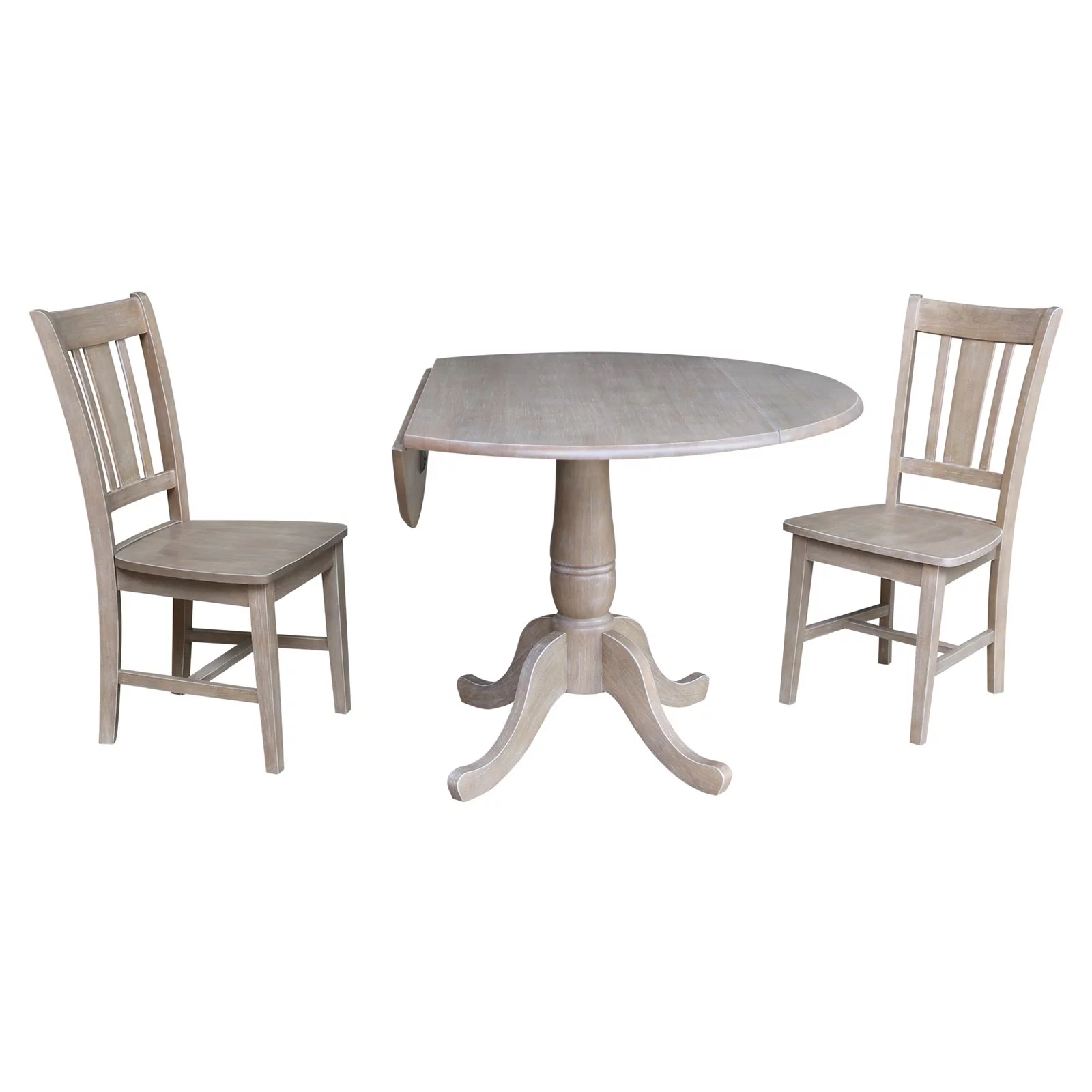 42" Round Dual Drop Leaf Pedestal Table - 29.5"H