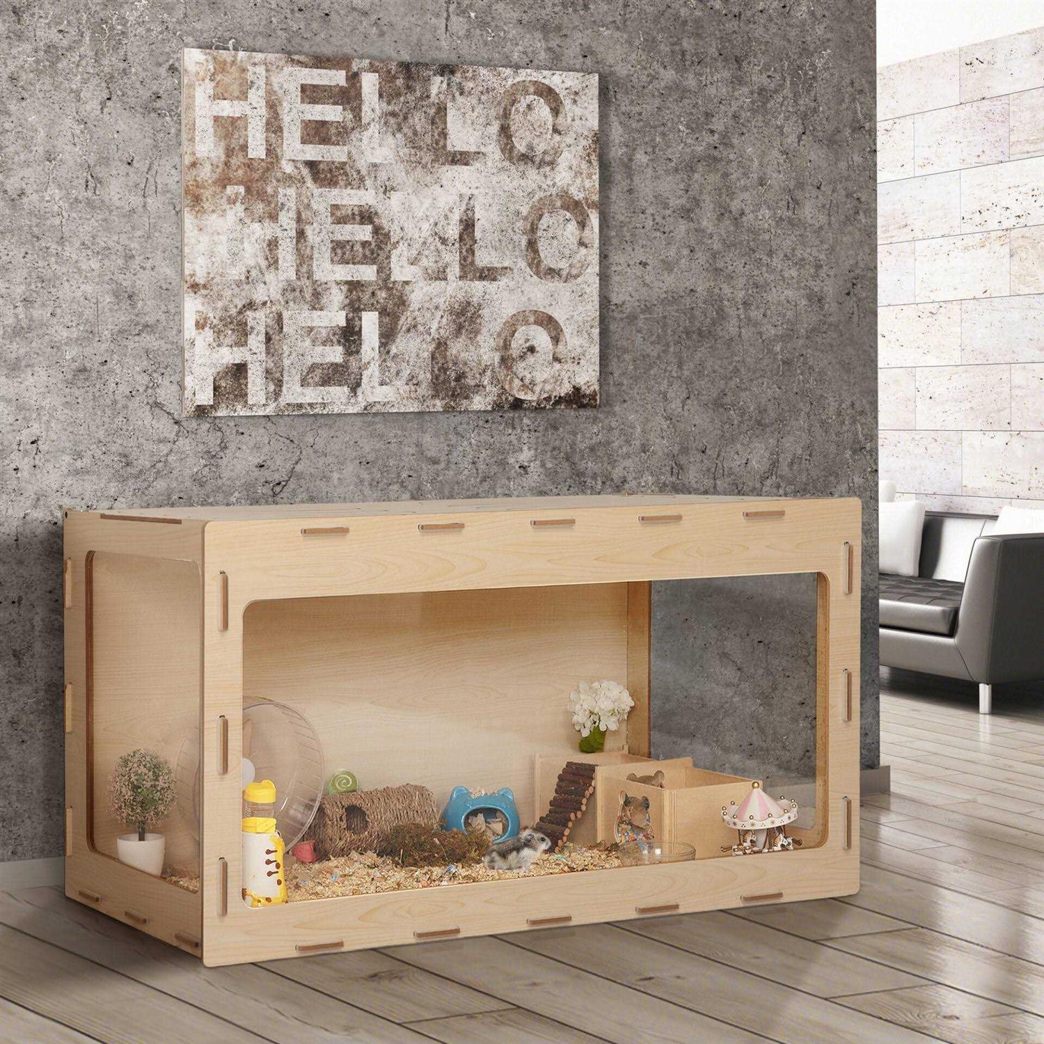 Coziwow Wooden Hamster Cage Small Animal Hutch with Large Run Space - Pet Supplies online store
