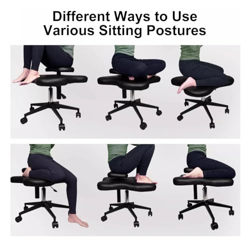 Meditation Chair, Office Kneeling Chair, Cross Legged Chair for Computer Workers and Meditation Fanatics, Ergonomic Chair (Color : Brown