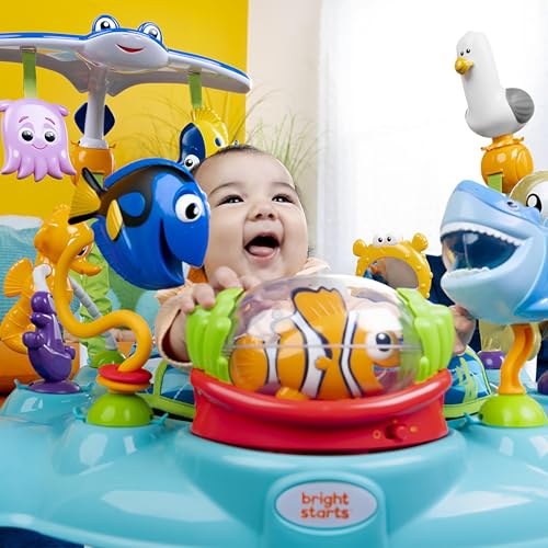 Bright Starts Disney Baby Finding Nemo Sea of Activities Baby Activity Center Jumper with Interactive Toys, Lights, Songs & Sounds, 6-12 Months (Blue)