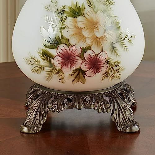Touch of Class Abigail Hurricane Style Parlor Table Lamp - Antique Victorian Aesthetic - Painted by Hand - Floral Designs